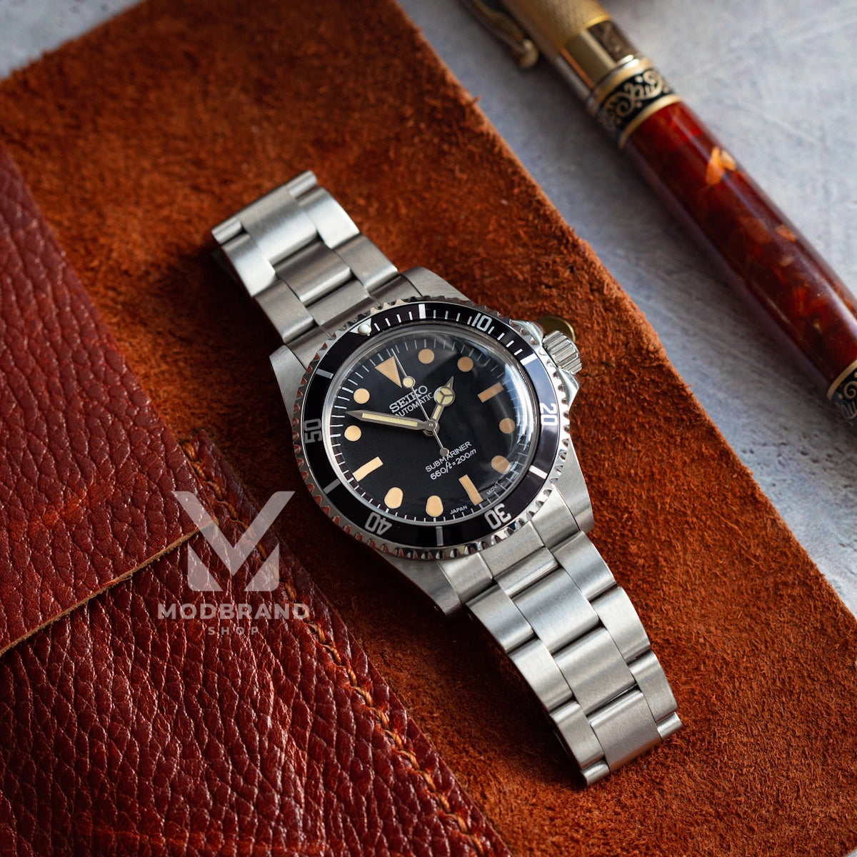 Seiko Mod Submariner T Dial Watch in Vintage Military Style