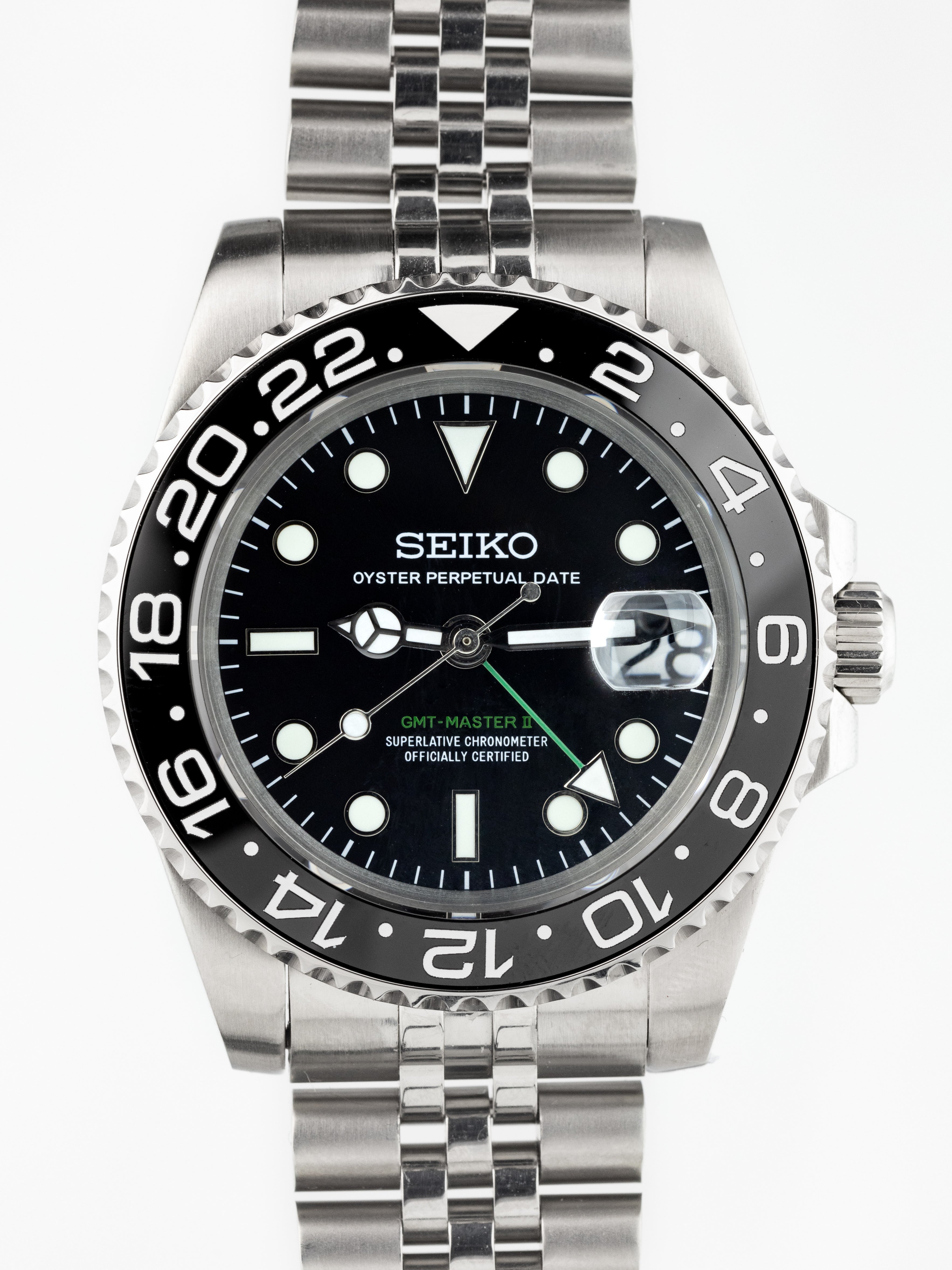 Seiko Mod GMT-Master II Submariner Black Watch - GMT Watch