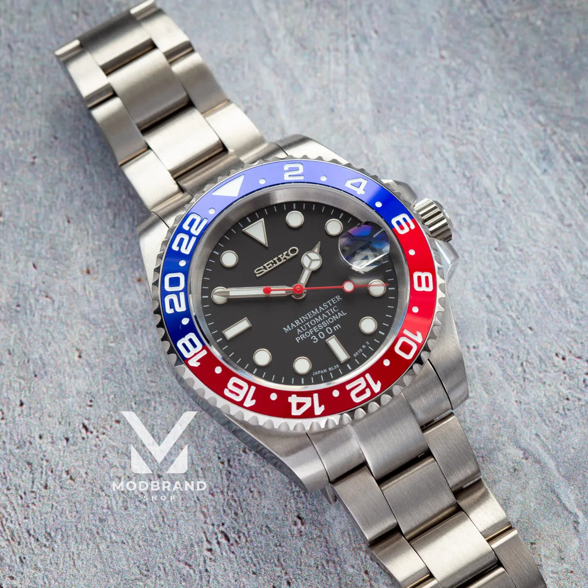 Seiko Mod Pepsi Submariner Watch - Pepsi Watch